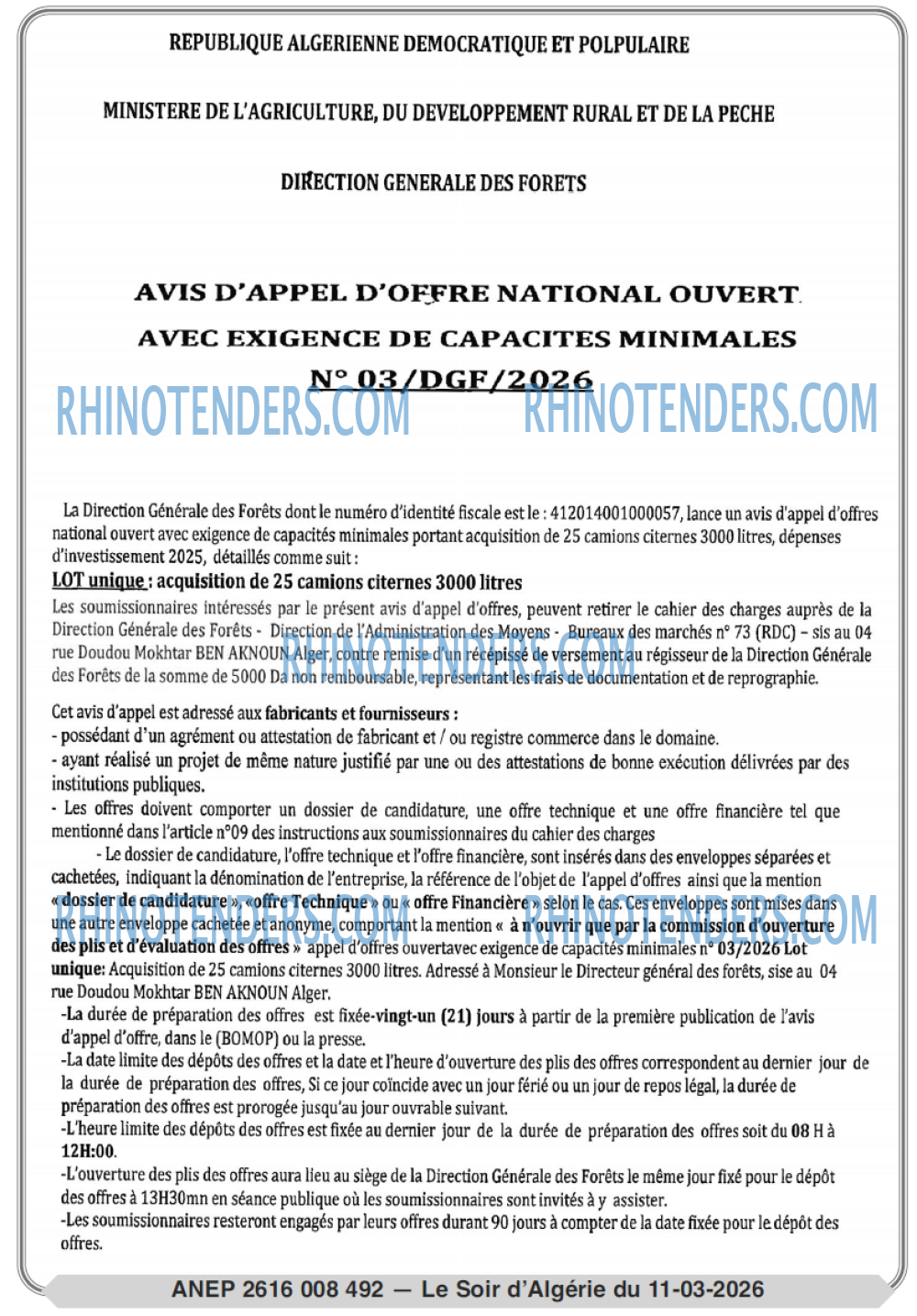 LE SOIR D'ALGERIE