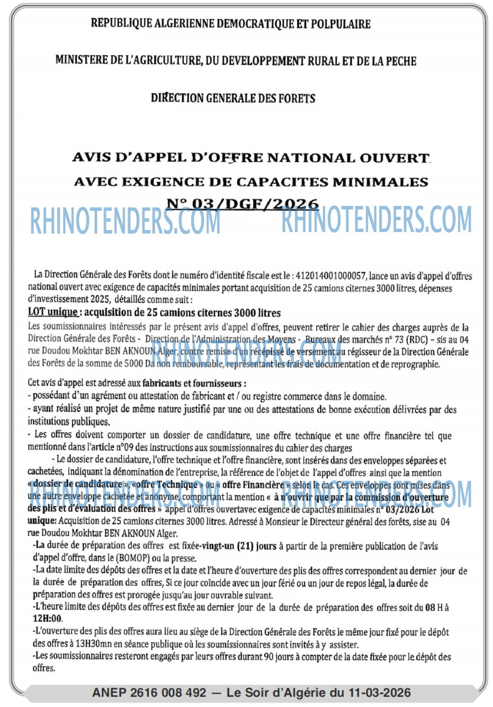 LE SOIR D'ALGERIE