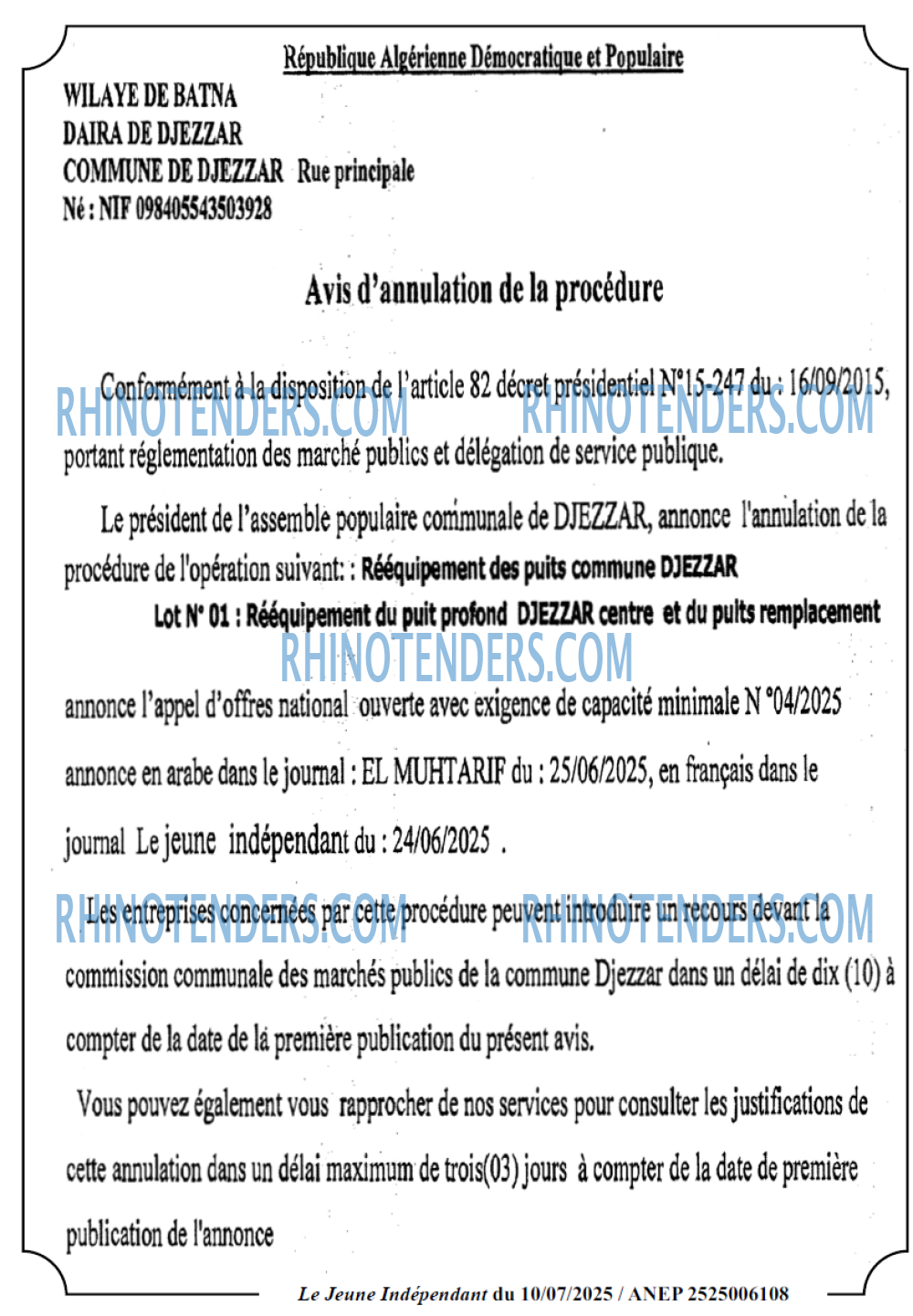 Le jeune indépendant
