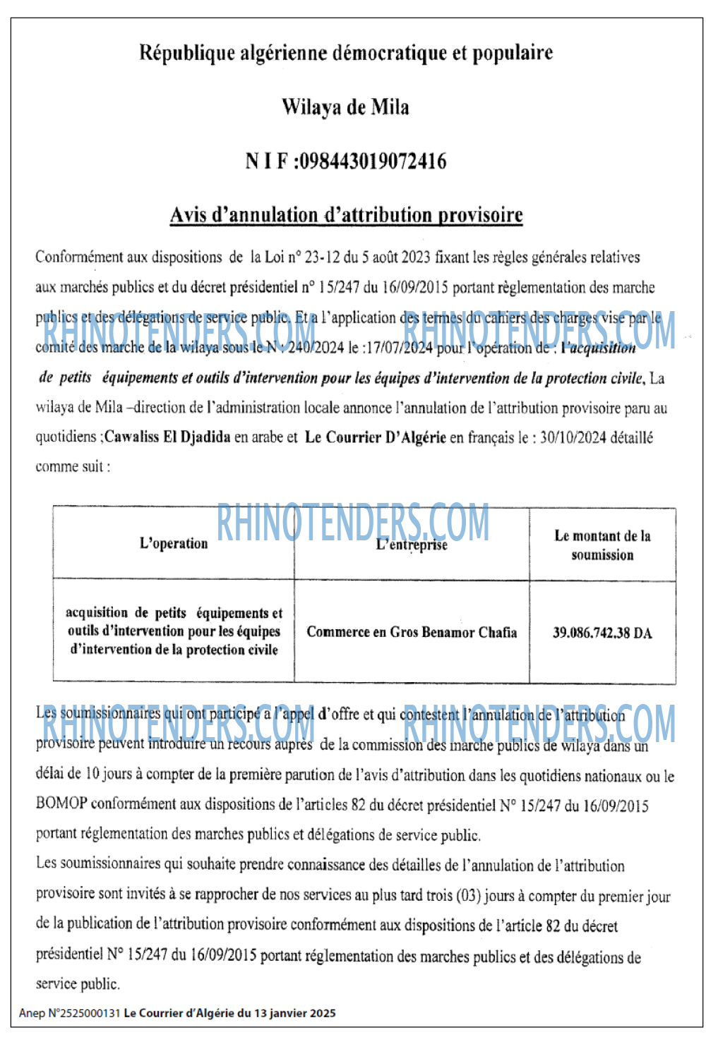 Le Courrier d'Algerie