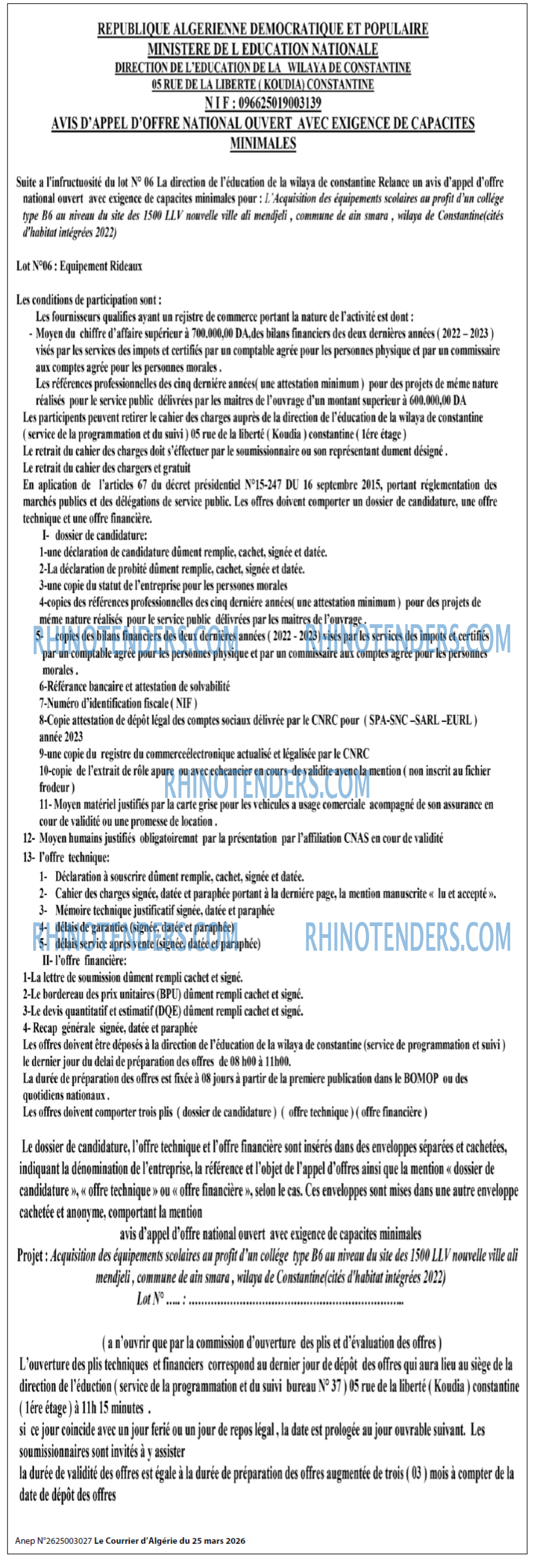 Le Courrier d'Algerie