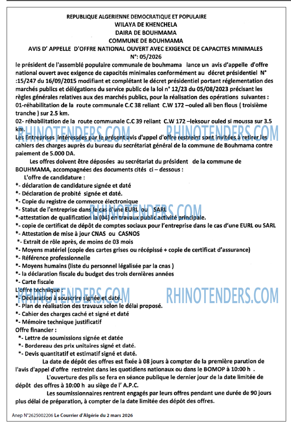 Le Courrier d'Algerie