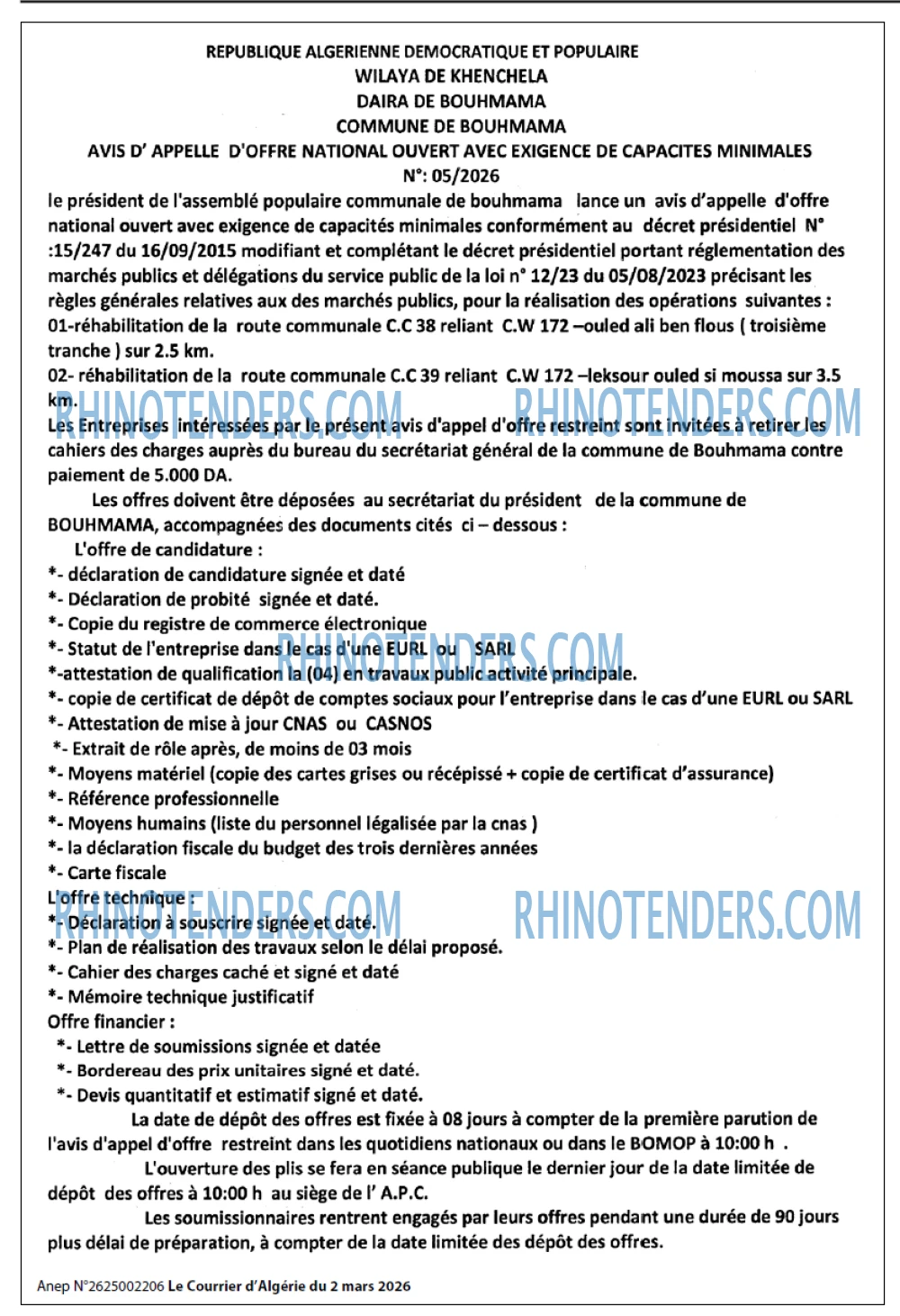Le Courrier d'Algerie