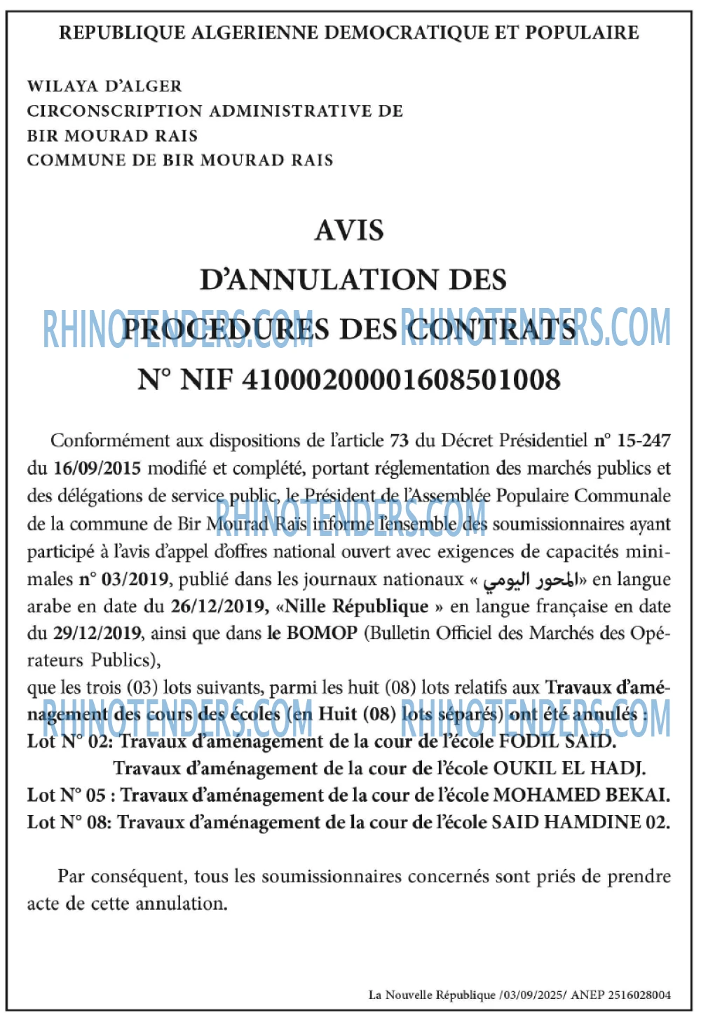 NOUVELLE REPUBLIQUE