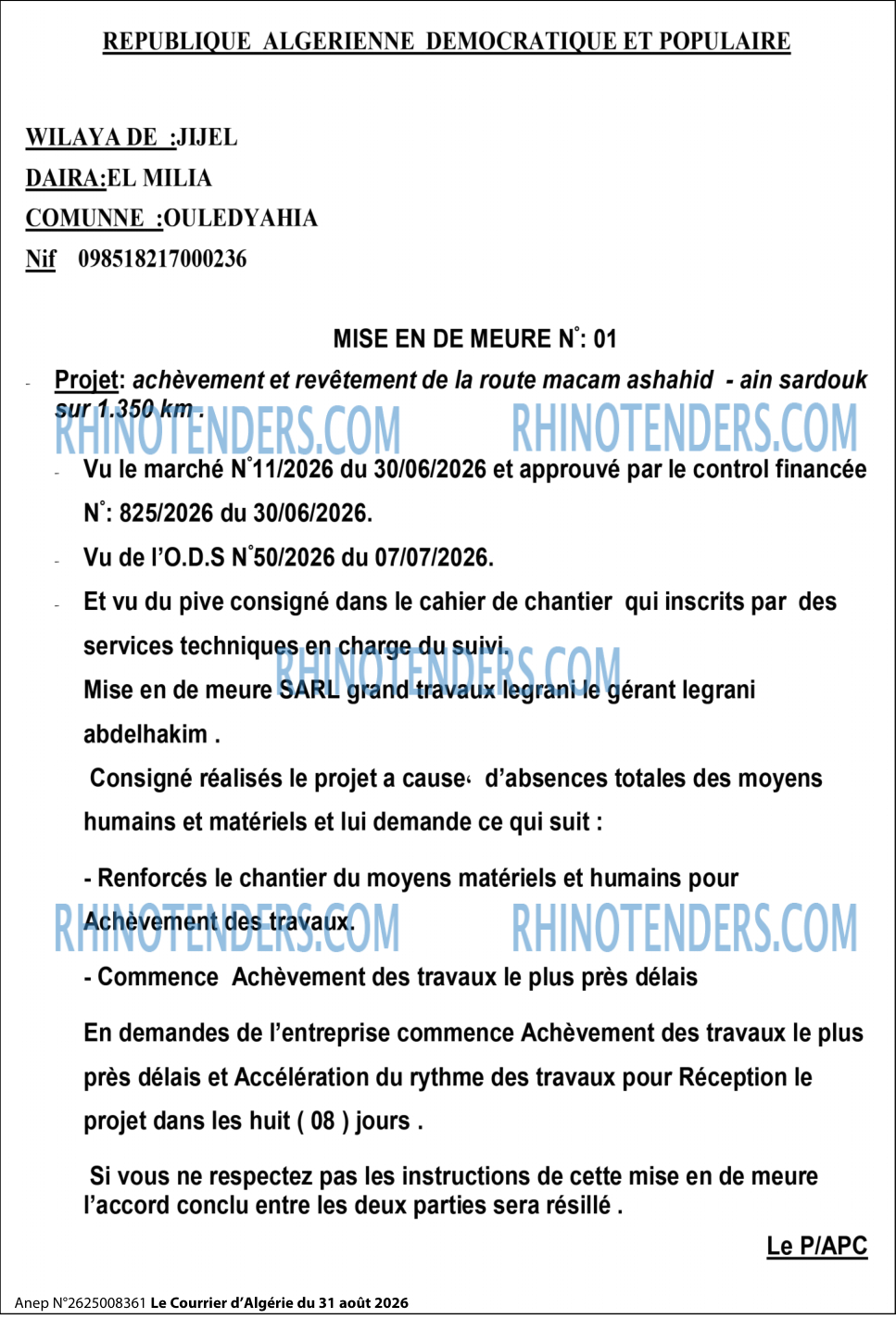 Le Courrier d'Algerie
