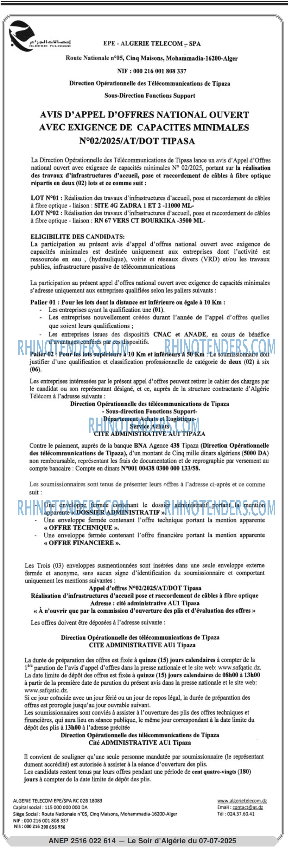 LE SOIR D'ALGERIE