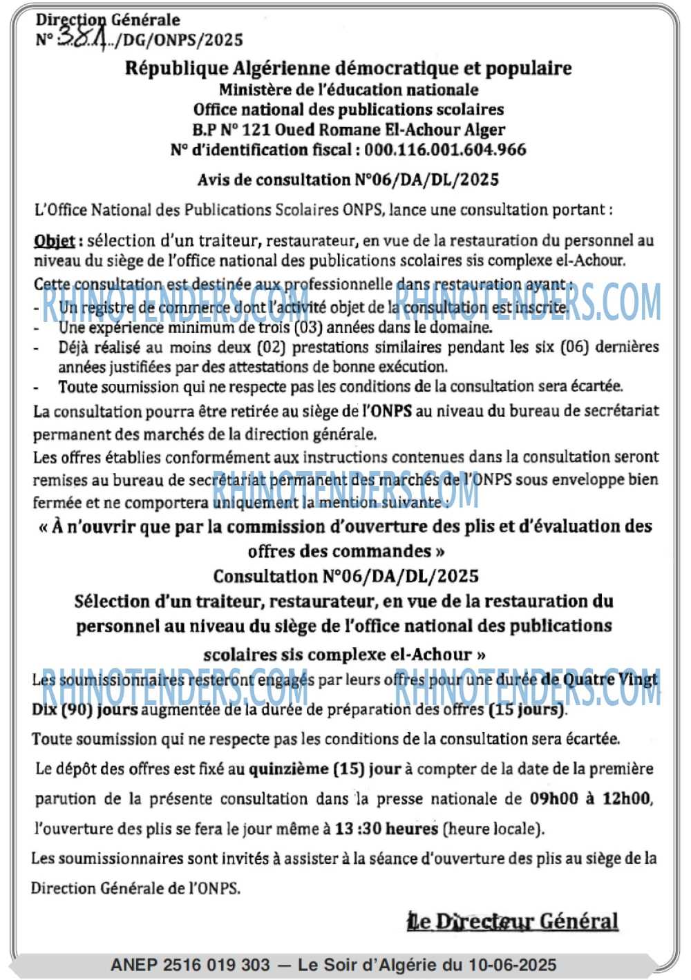 LE SOIR D'ALGERIE