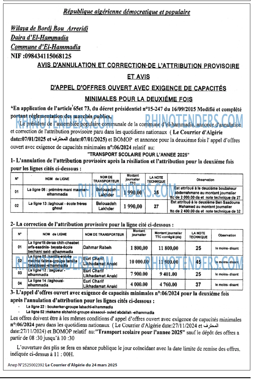 Le Courrier d'Algerie