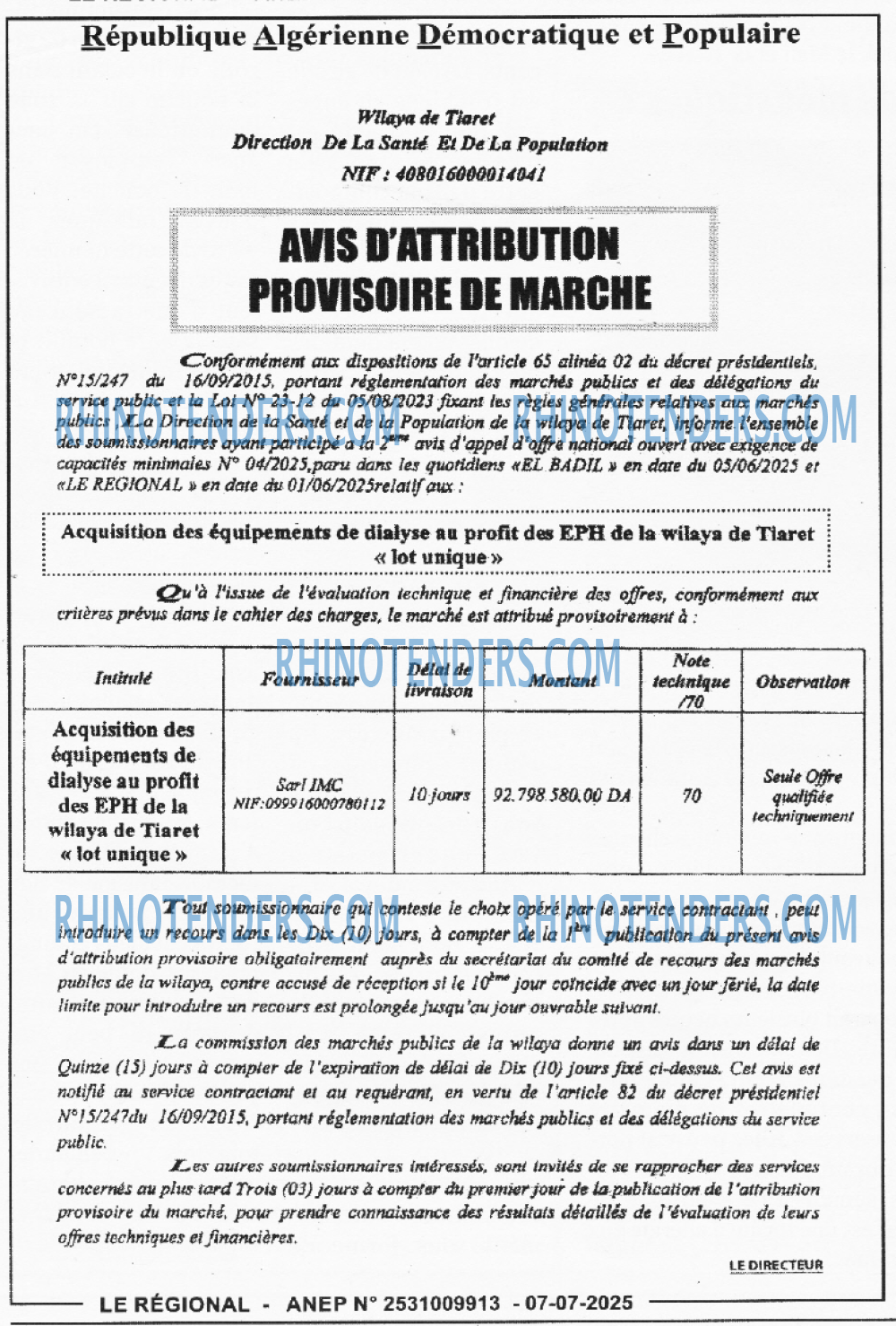LE REGIONAL