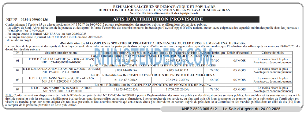 LE SOIR D'ALGERIE