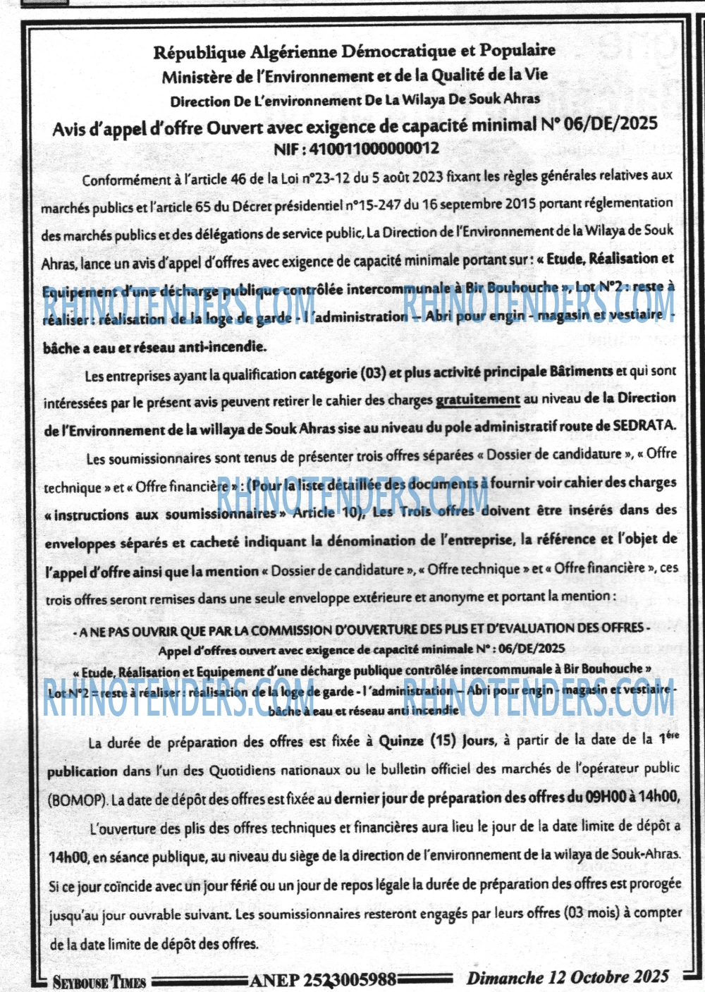 SEYBOUSSE TIMES
