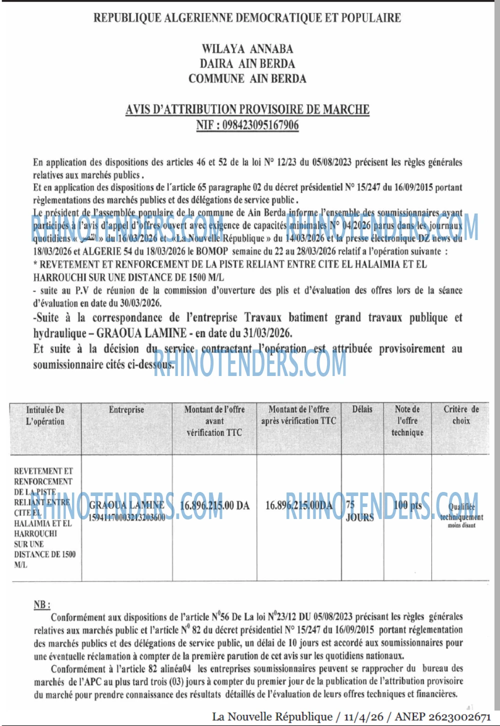 NOUVELLE REPUBLIQUE