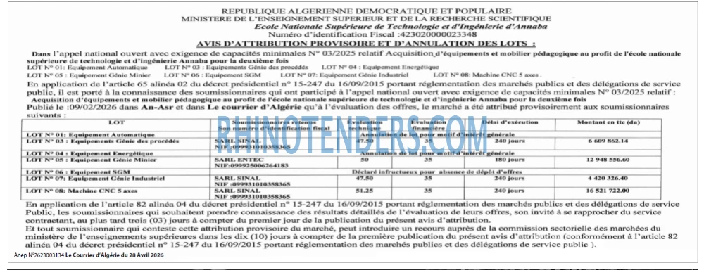 Le Courrier d'Algerie