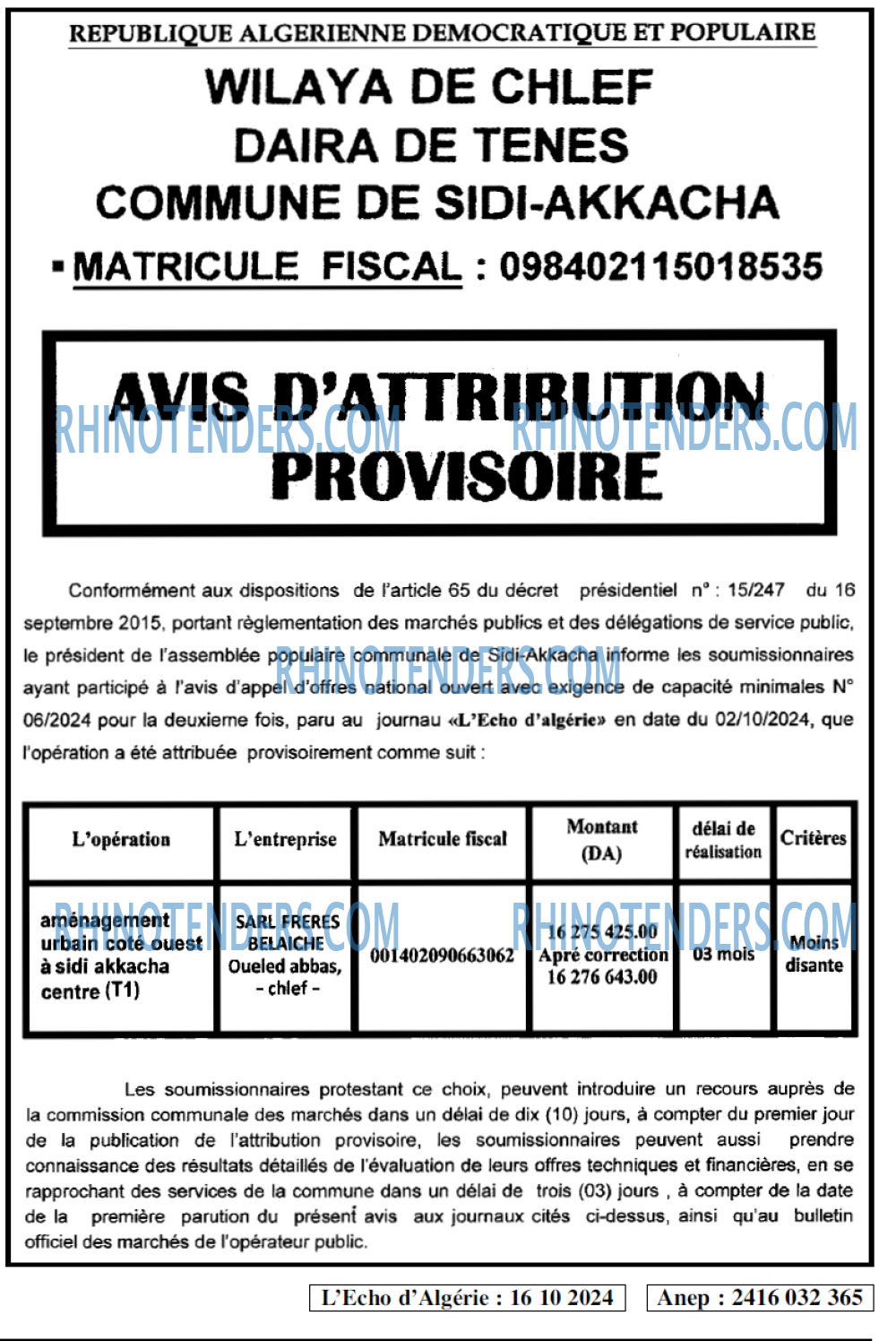 L'ECHO D'ALGERIE