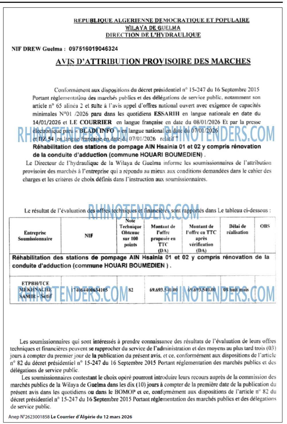 Le Courrier d'Algerie