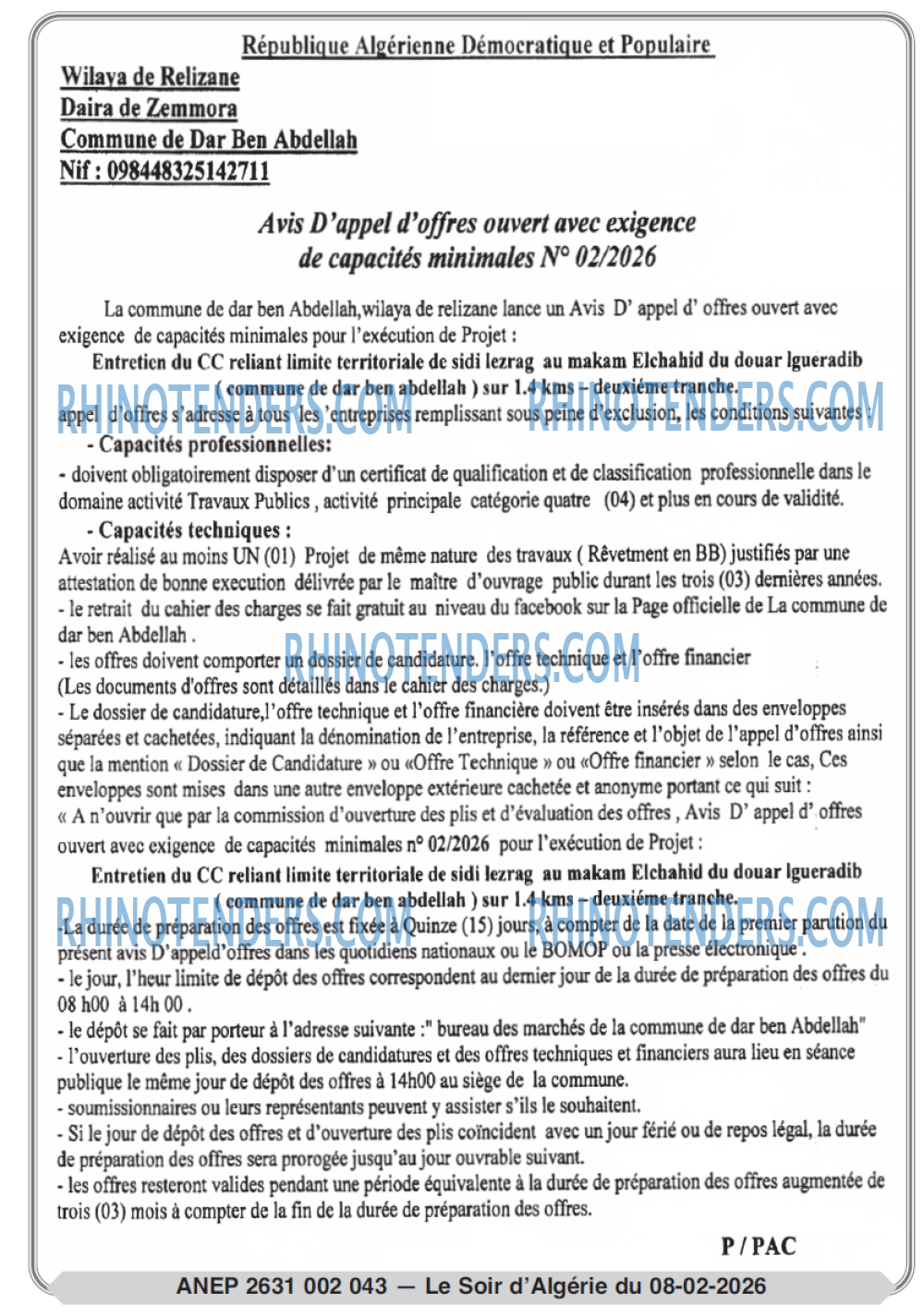 LE SOIR D'ALGERIE
