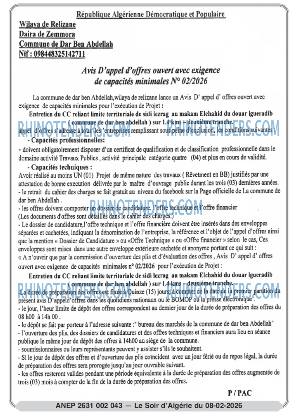 LE SOIR D'ALGERIE