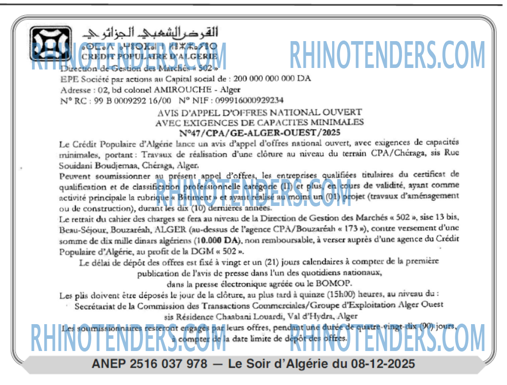 LE SOIR D'ALGERIE