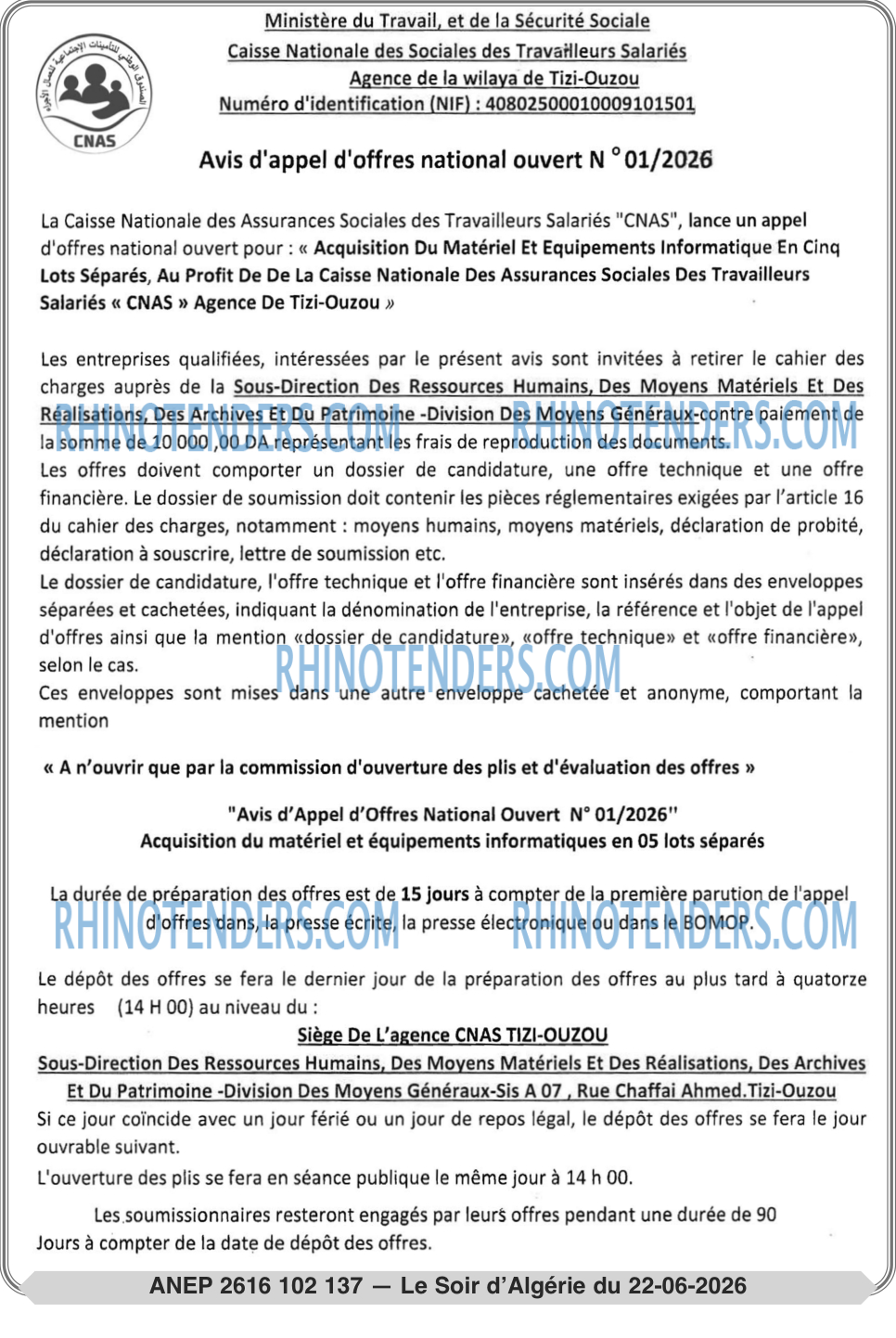 LE SOIR D'ALGERIE