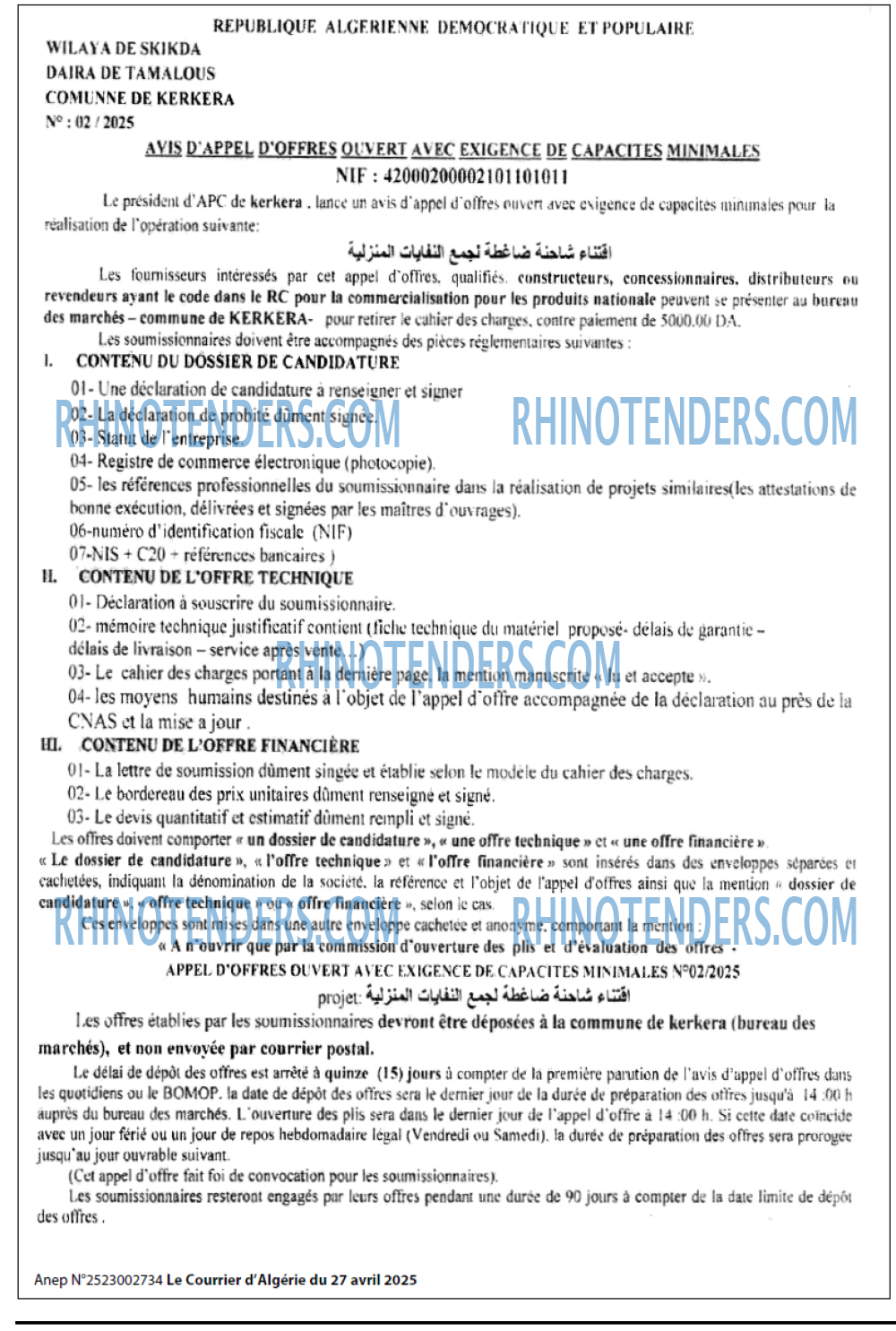 Le Courrier d'Algerie