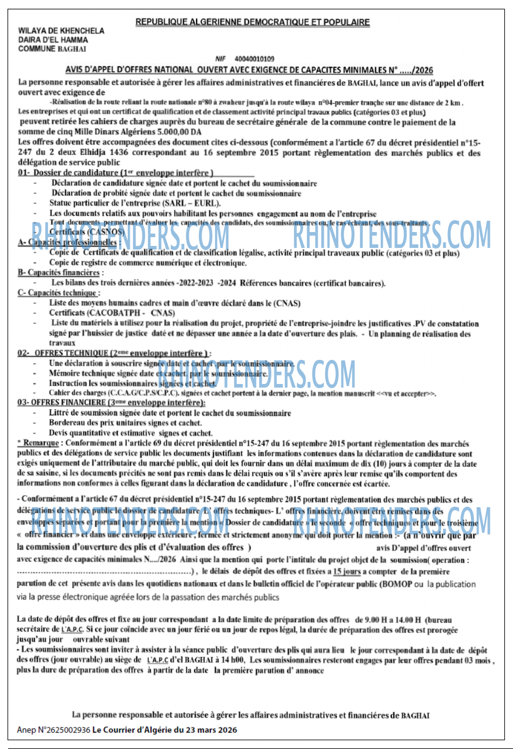 Le Courrier d'Algerie