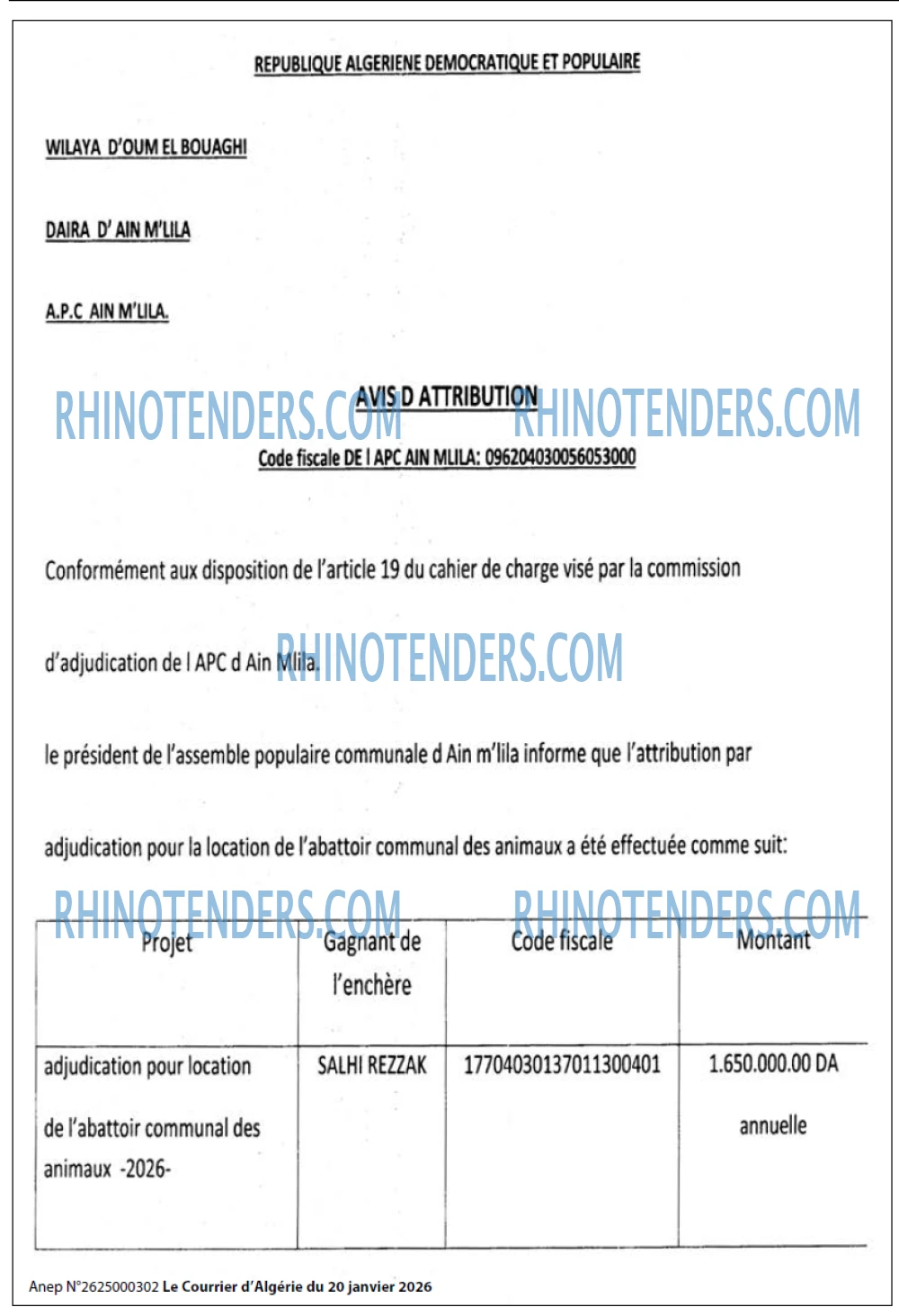 Le Courrier d'Algerie