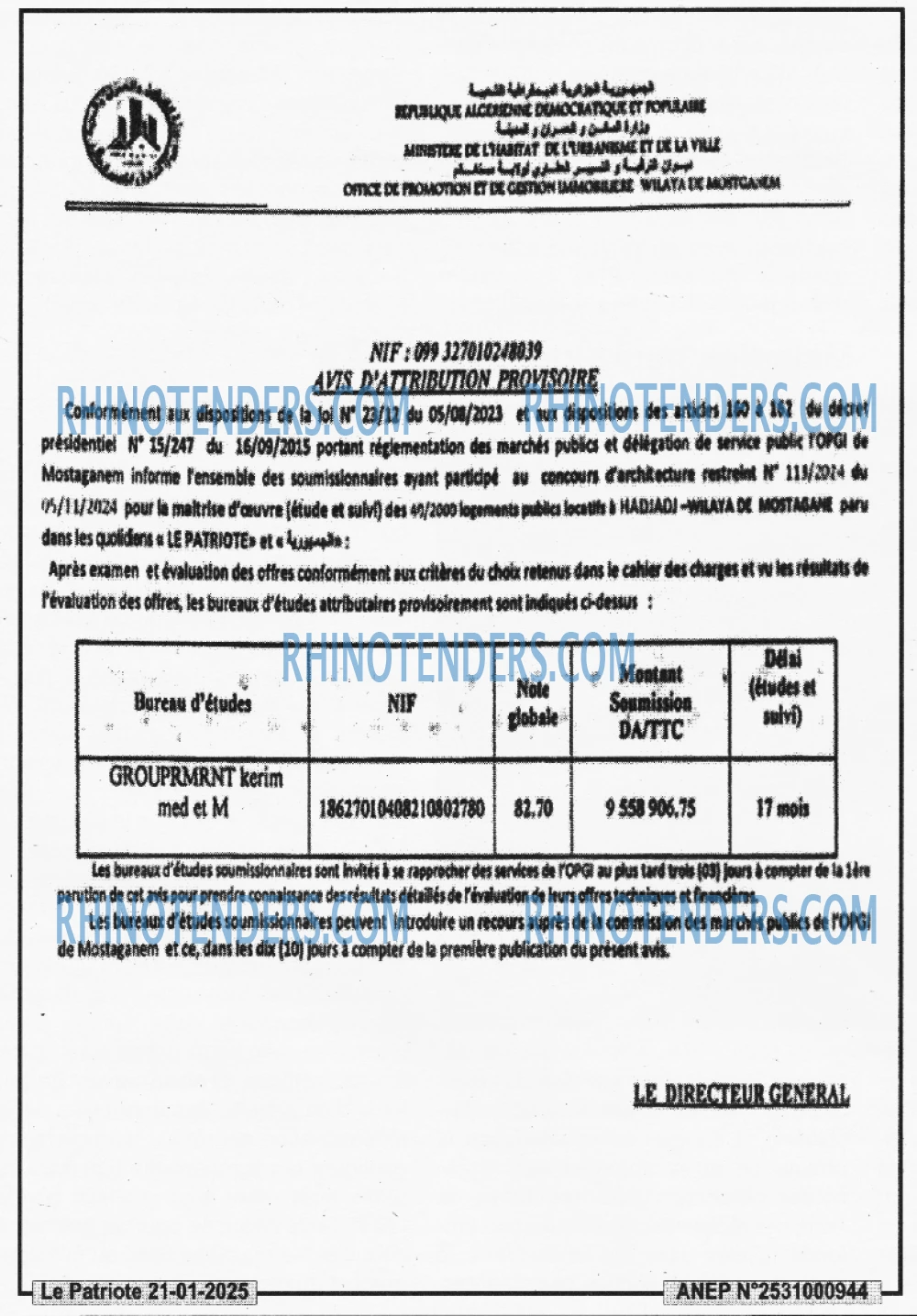 LE SOIR D'ALGERIE