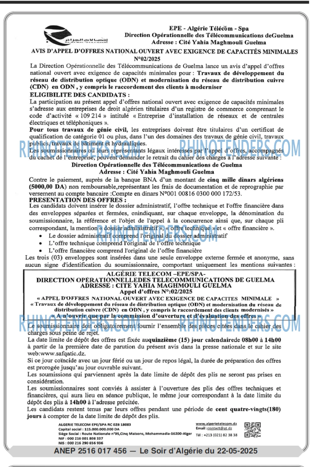 LE SOIR D'ALGERIE