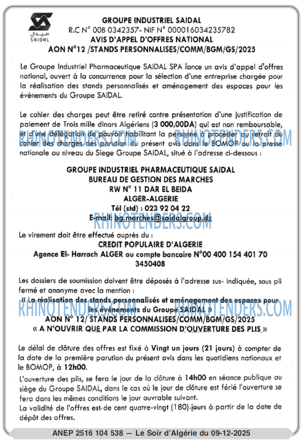 LE SOIR D'ALGERIE