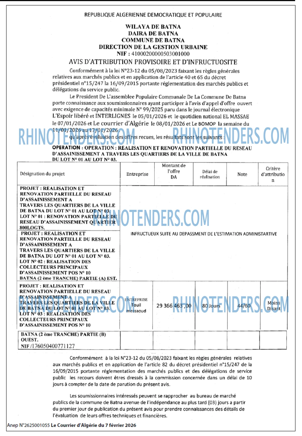 Le Courrier d'Algerie
