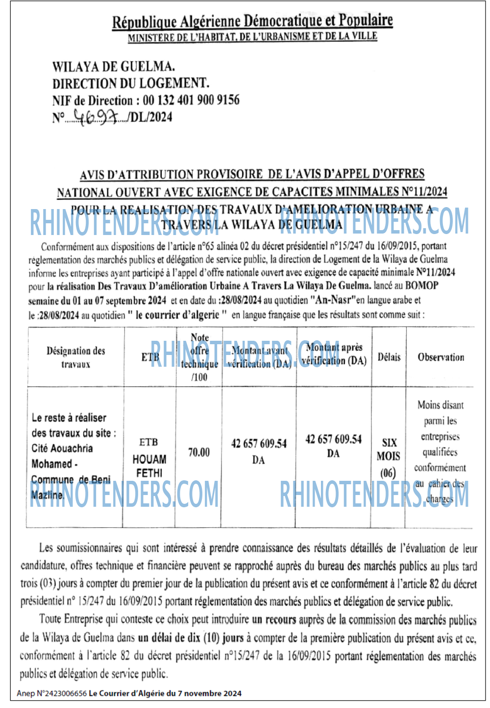 Le Courrier d'Algerie