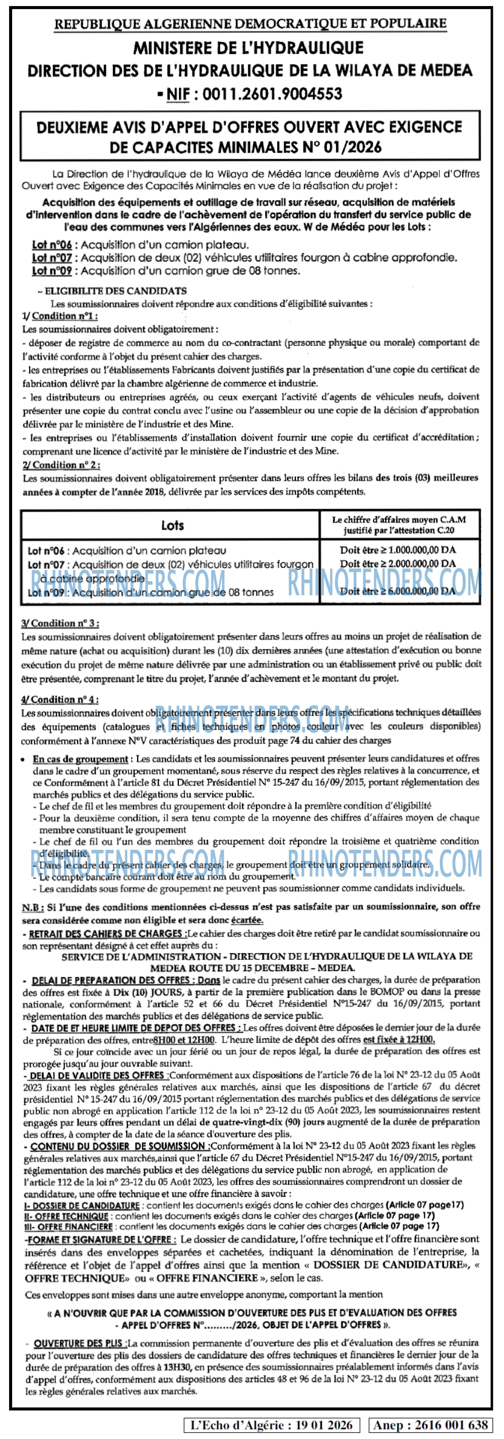 L'ECHO D'ALGERIE