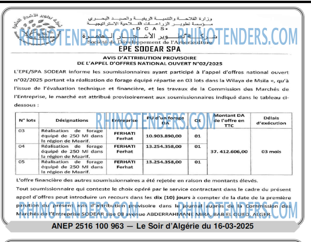 LE SOIR D'ALGERIE