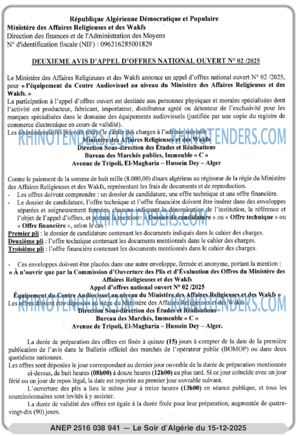 LE SOIR D'ALGERIE