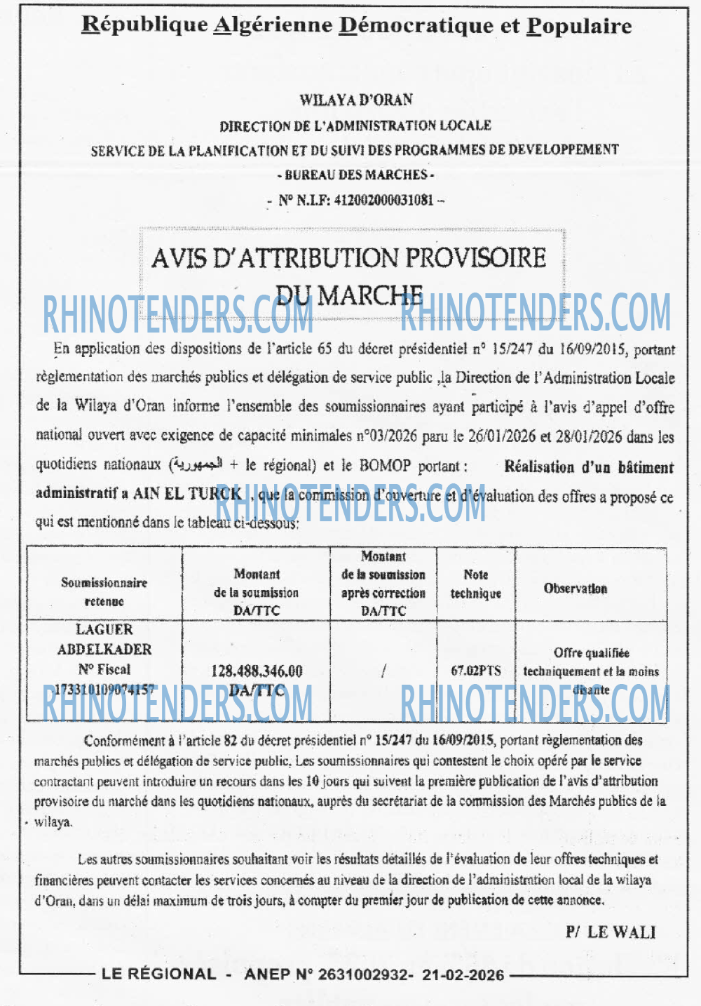 LE REGIONAL
