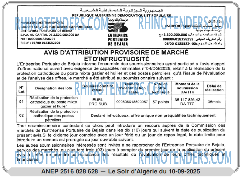 LE SOIR D'ALGERIE