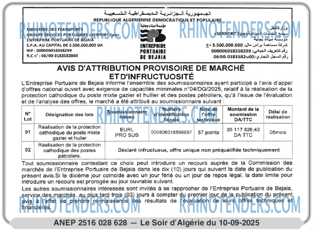 LE SOIR D'ALGERIE