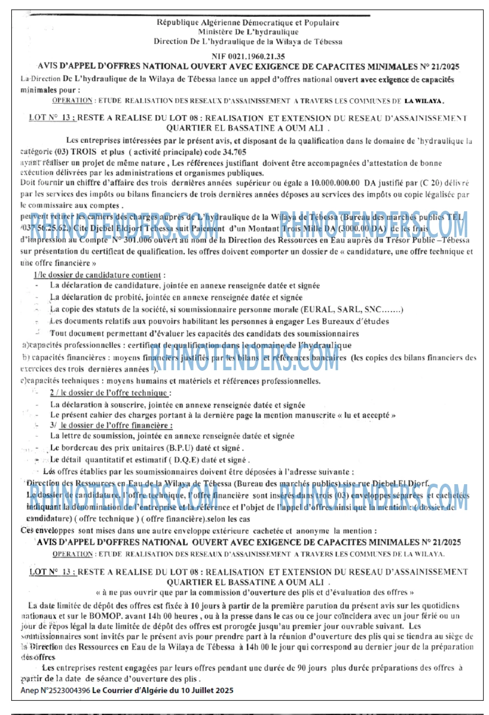Le Courrier d'Algerie