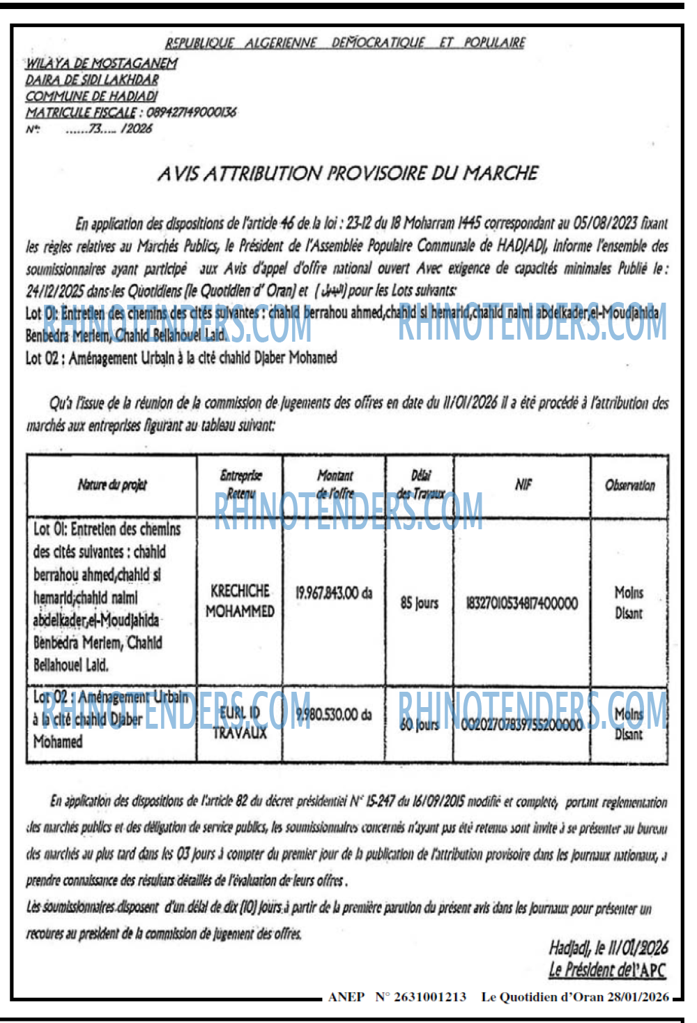 Le Quotidien d'Oran