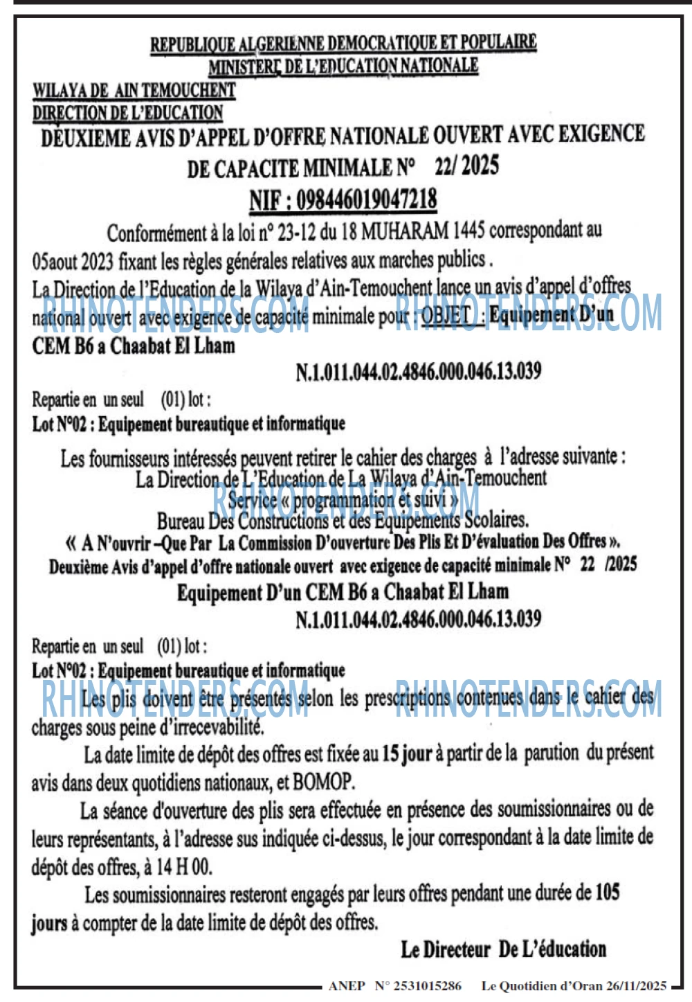 Le Quotidien d'Oran