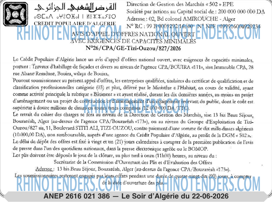 LE SOIR D'ALGERIE
