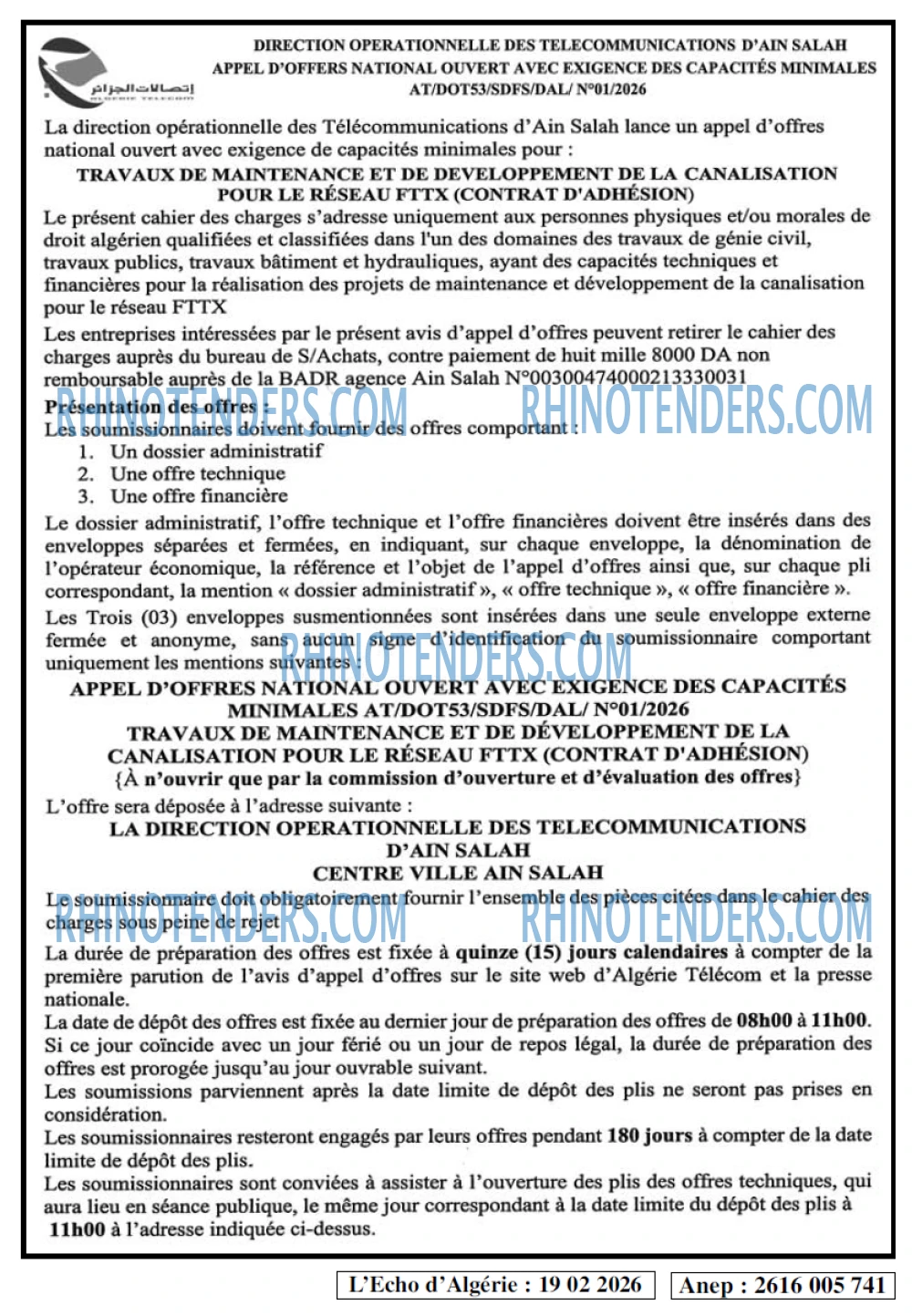 L'ECHO D'ALGERIE