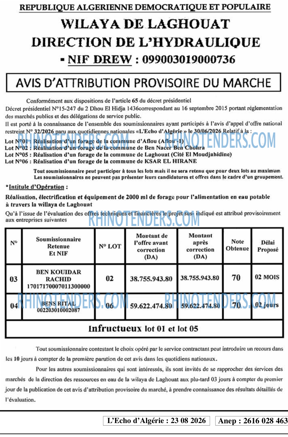L'ECHO D'ALGERIE