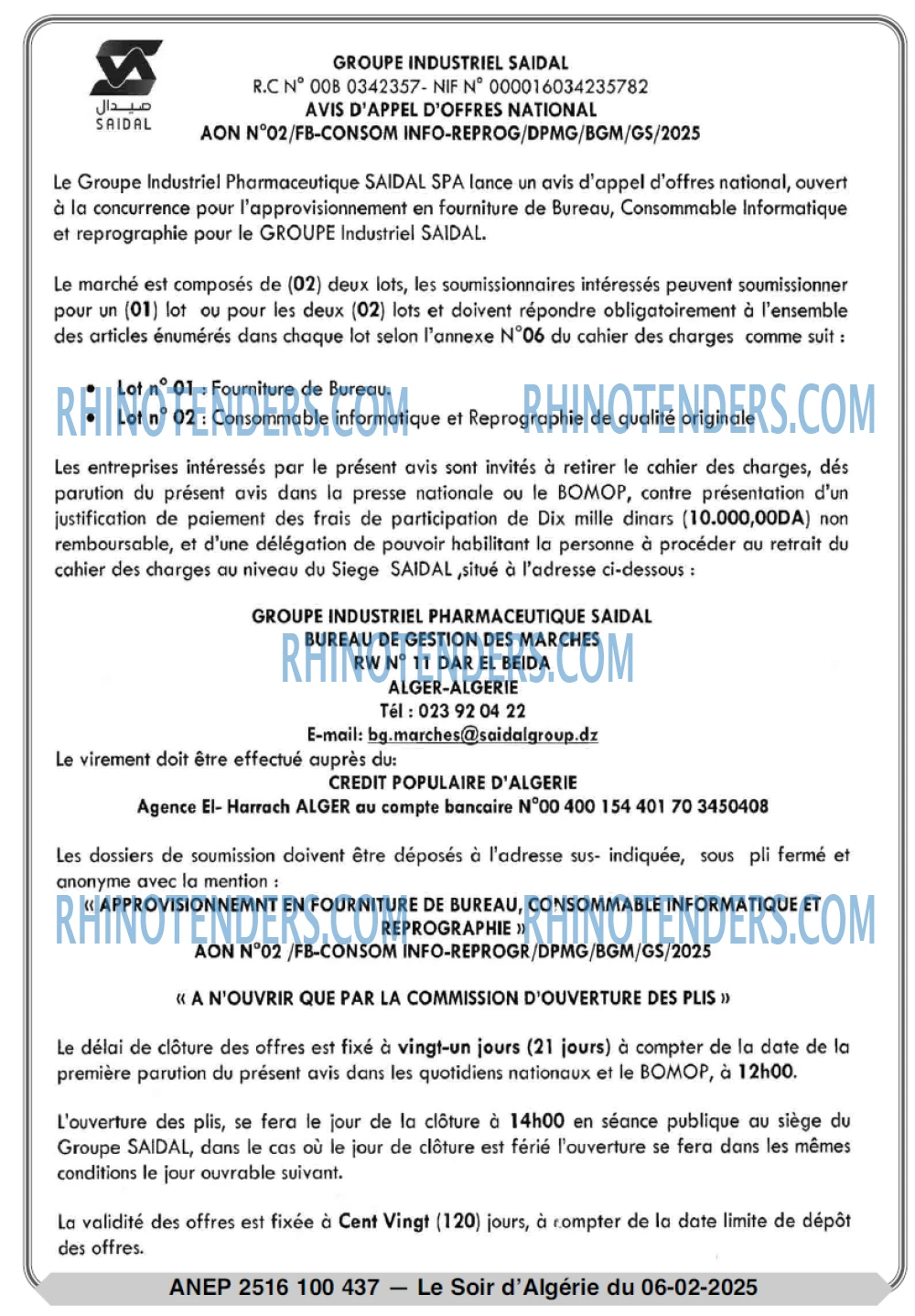 LE SOIR D'ALGERIE