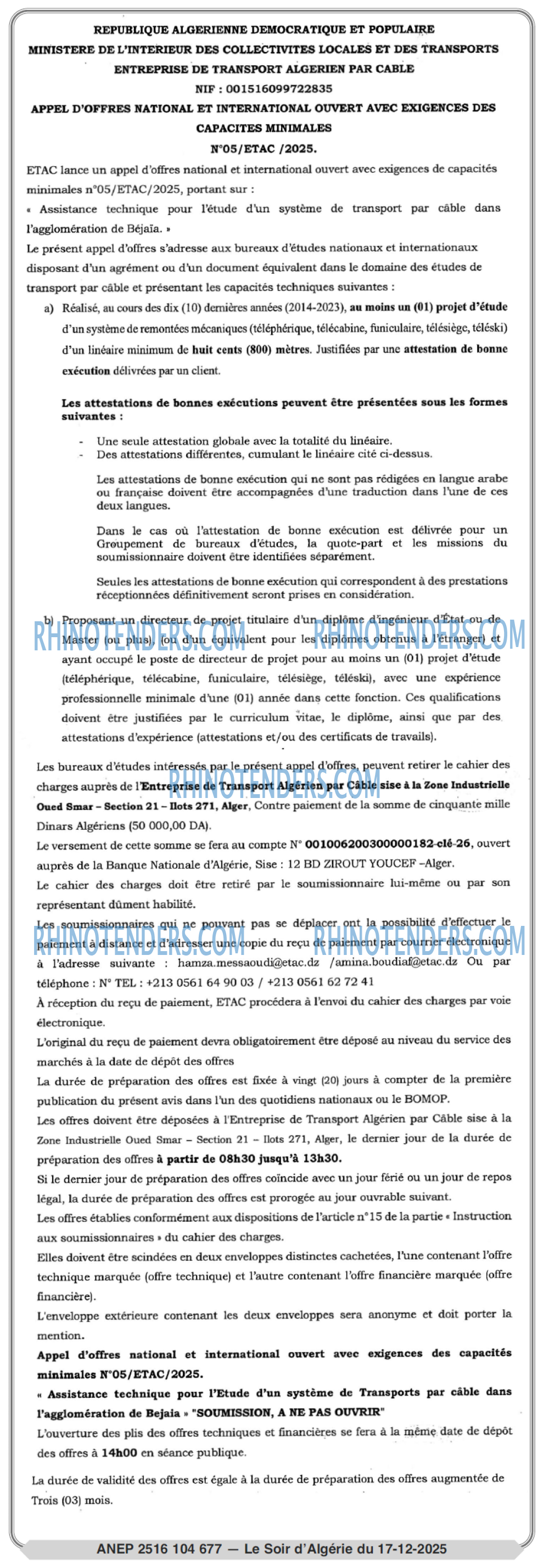 LE SOIR D'ALGERIE