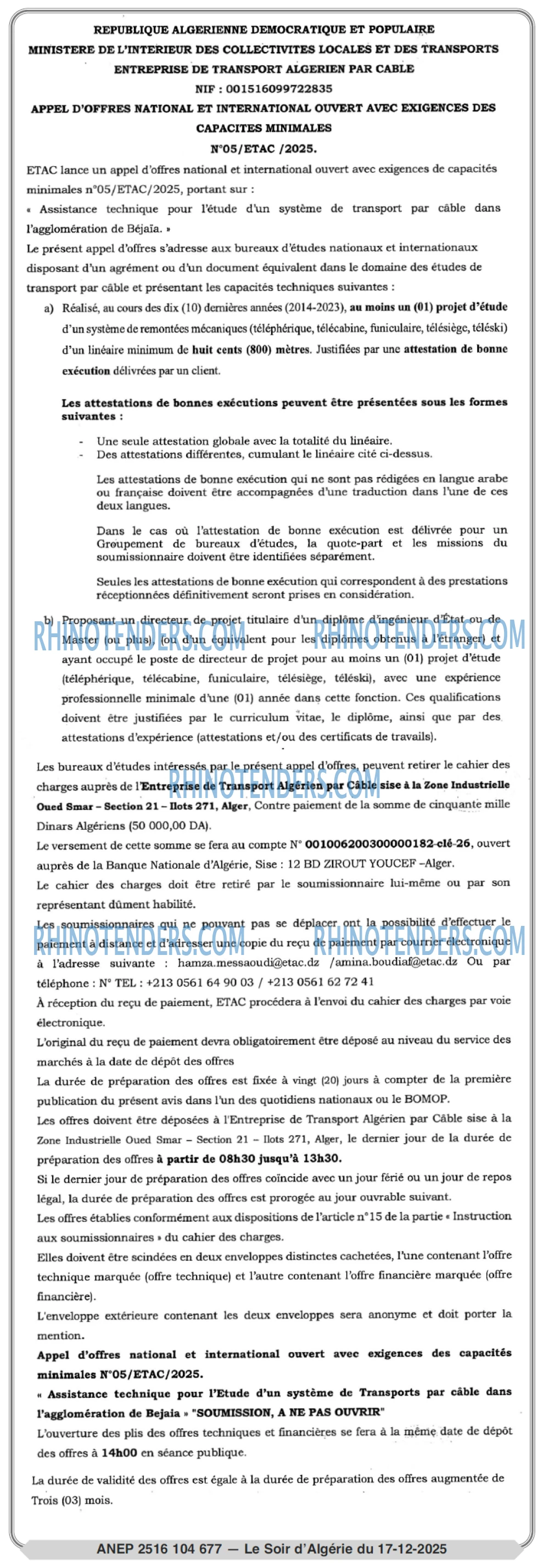 LE SOIR D'ALGERIE