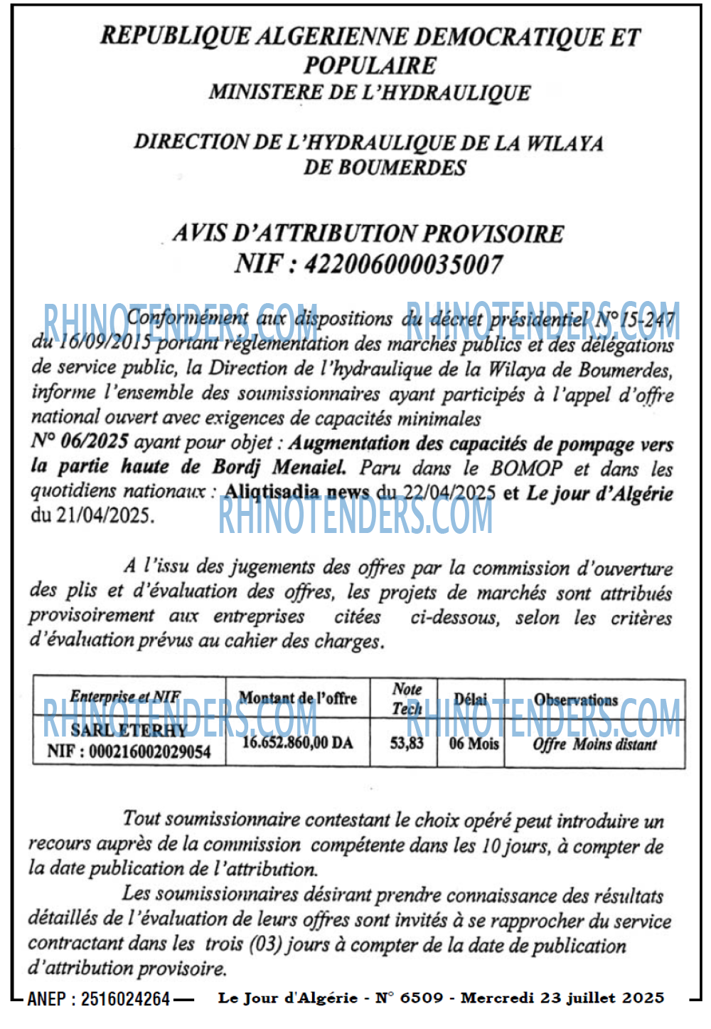Le Jour d'Algérie
