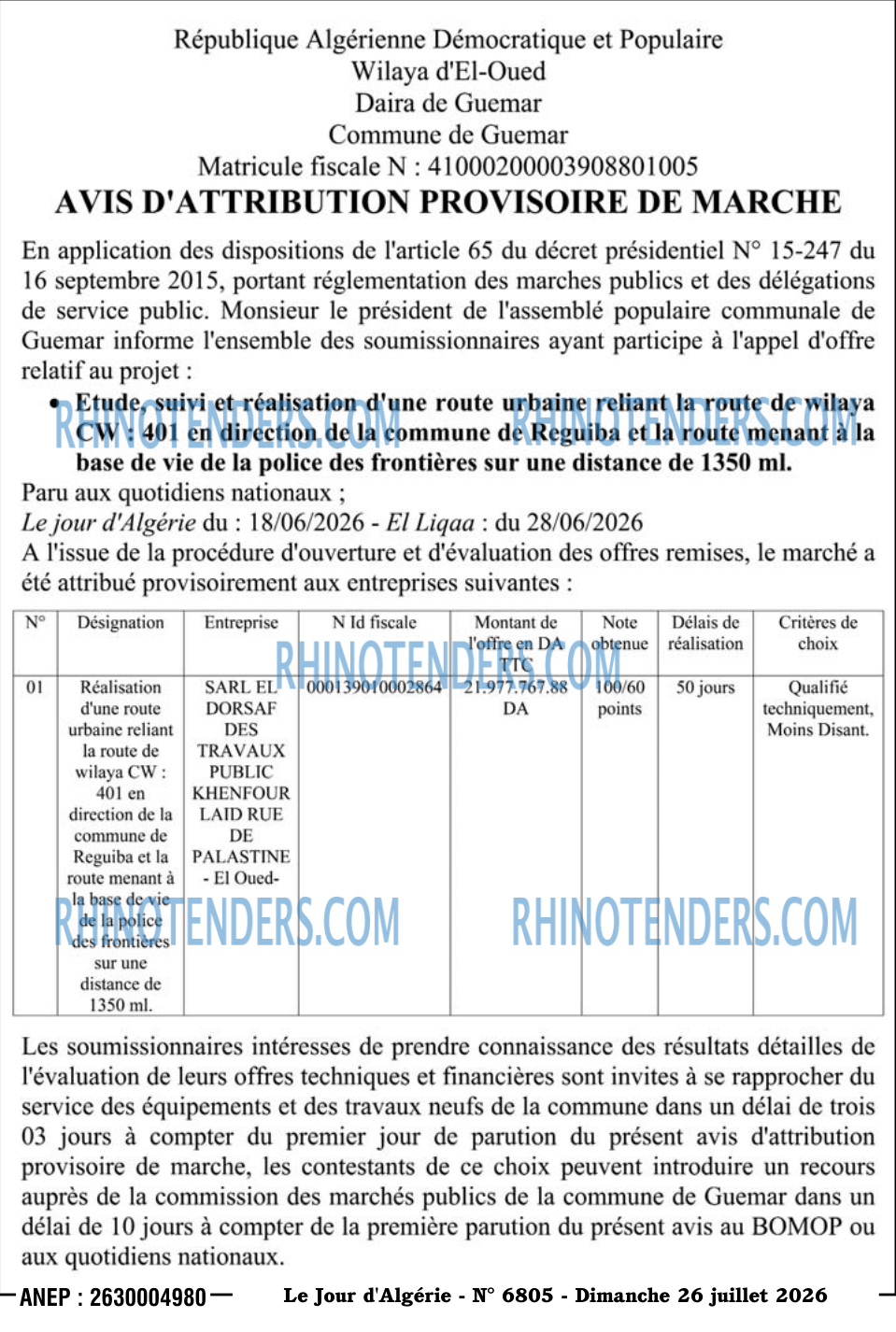 Le Jour d'Algérie