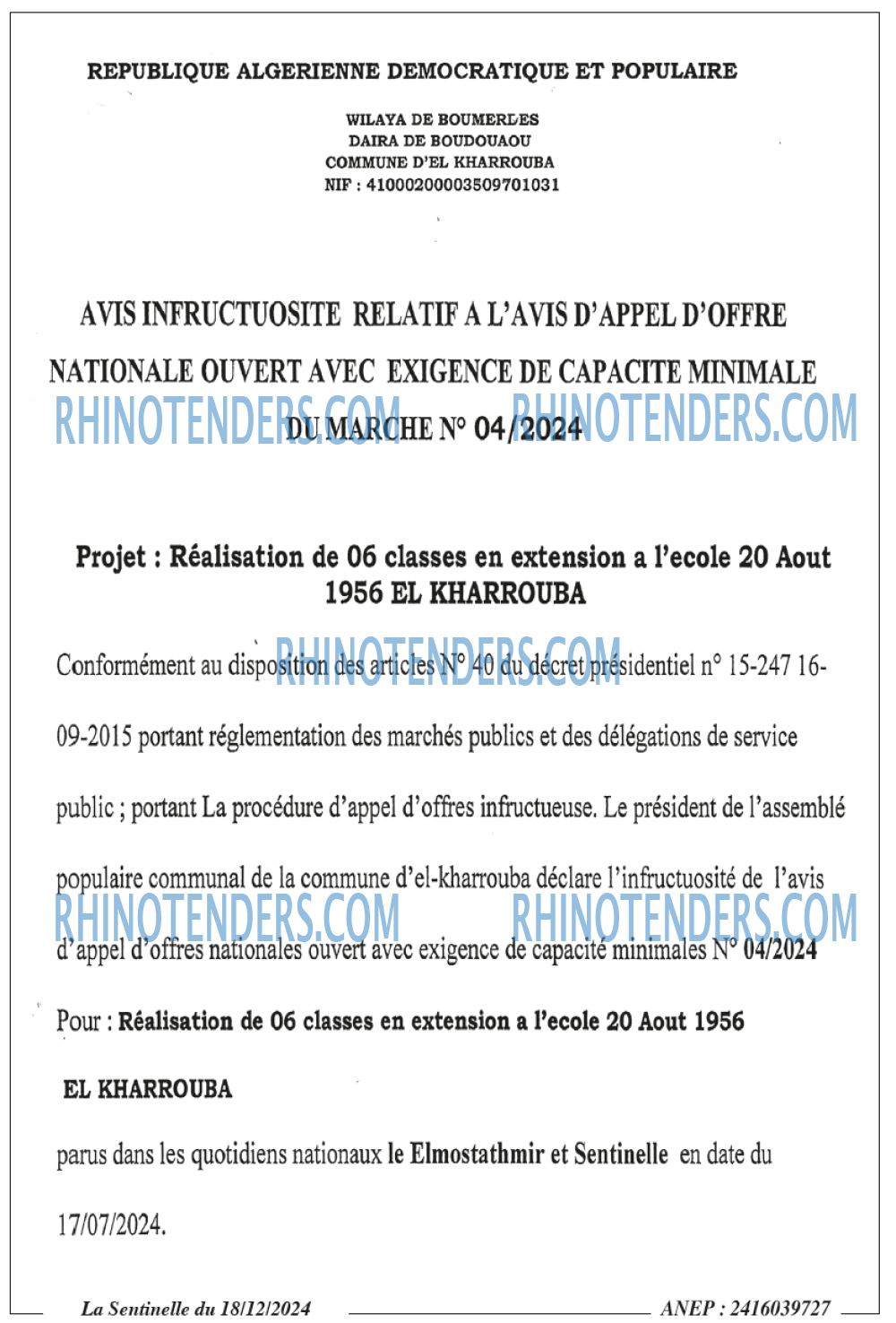 LE QUOTIDIEN DE CONSTANTINE