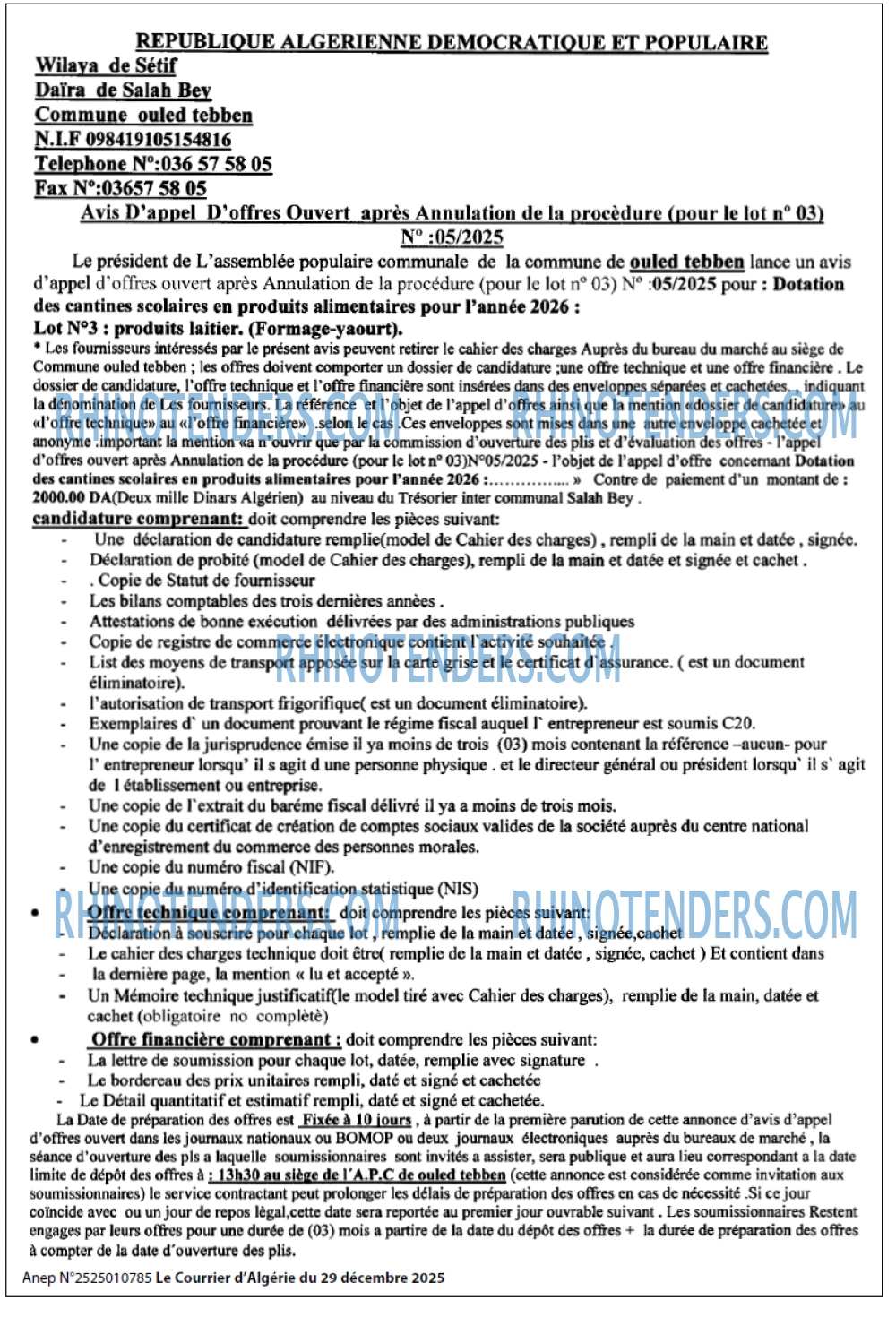 Le Courrier d'Algerie